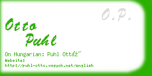 otto puhl business card